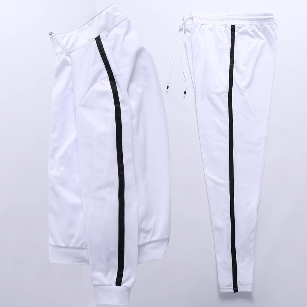 Men's Athletic 2 Pieces Tracksuit Casual Full Zip Jogging Sweat Suit Workout Sports Set Sportswear - Image 2