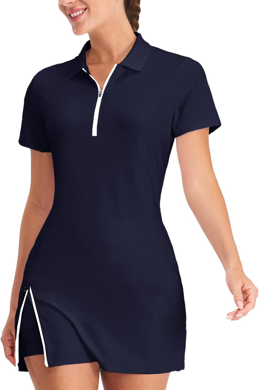 Tennis Dresses for Women with 2 Pockets Built in Shorts UPF 50+ Golf Dress Workout Athletic Dresses