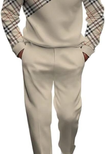 Men's casual sports long sleeved jogging suit two-piece jacket and pants set