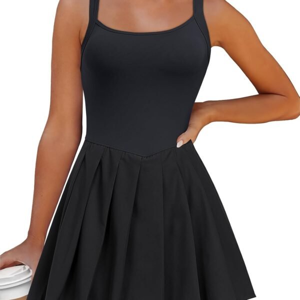 Women's Tennis Athletic Pleated Summer Mini Dress 2025 Golf Workout Build in Shorts Casual Romper Short Sundress