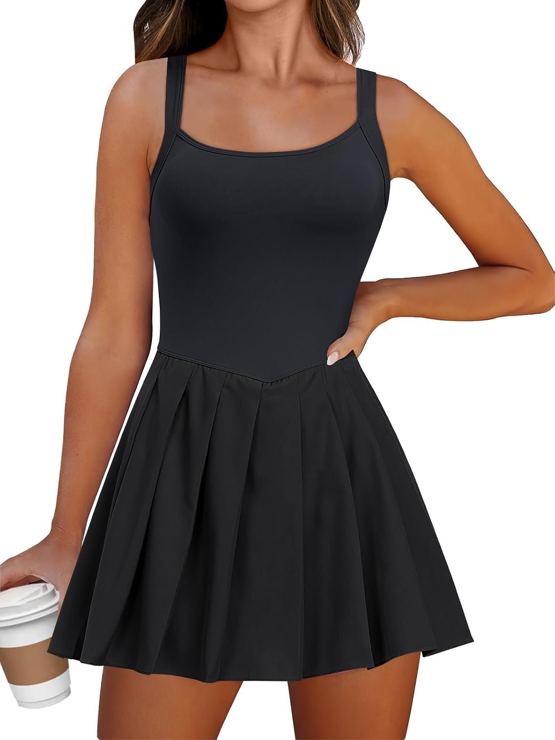 Women's Tennis Athletic Pleated Summer Mini Dress 2025 Golf Workout Build in Shorts Casual Romper Short Sundress