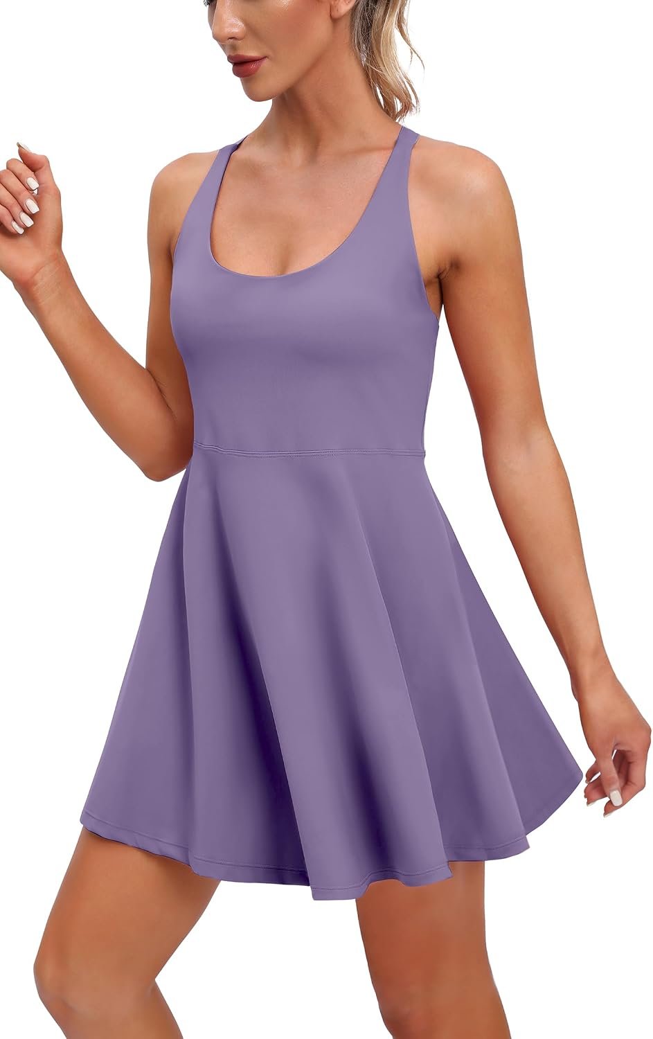 Womens Tennis Dress with Shorts Underneath Athletic Dress for Women Golf Dresses Summer Outfits for Workout - Image 2