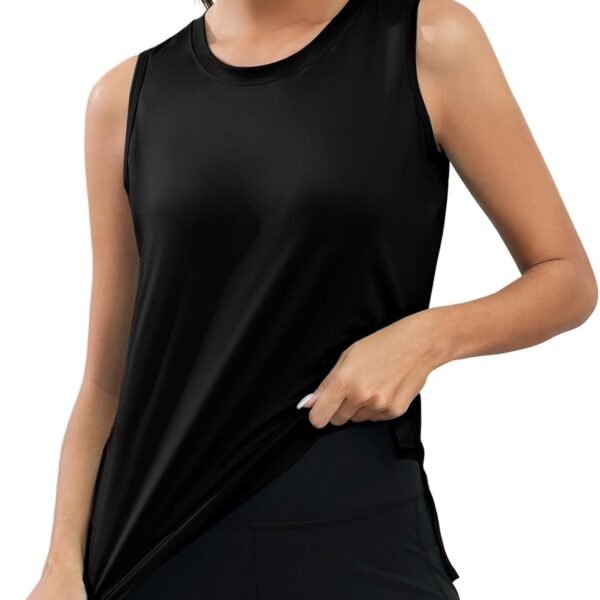 Workout Tank Tops for Women UPF50+ Breathable Athletic Running Shirts Sleeveless Tank Yoga Tops with Slit