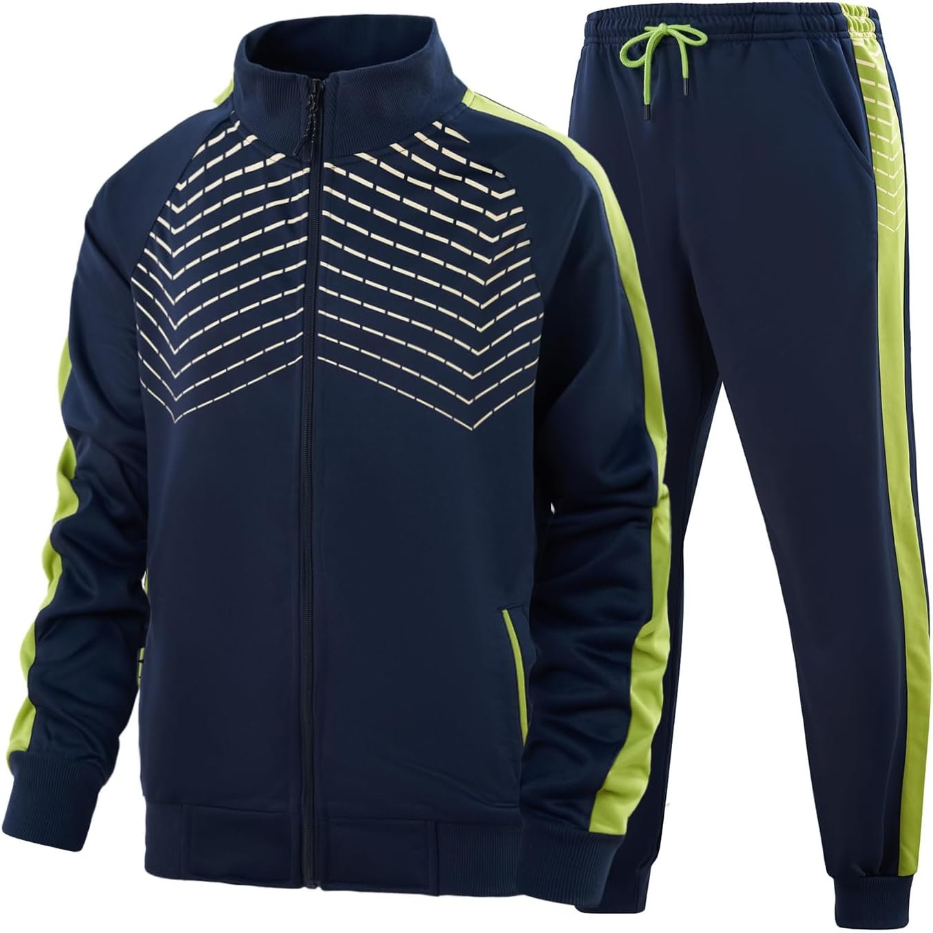 Men's Track Suits Mens Sweatsuit 2 Piece Set Long Sleeve Running Jogging Athletic Sports Set Full Zip Tracksuit