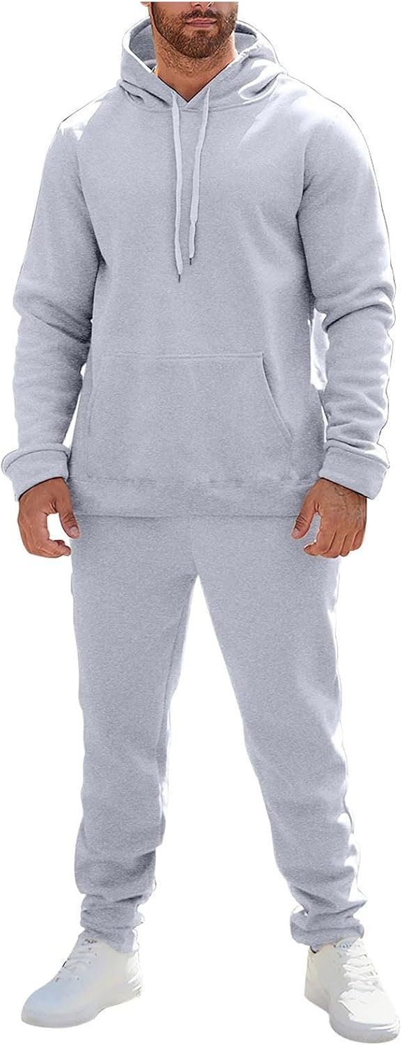 Men's Tracksuits, 2 Piece Tracksuit Set Outfits Jogging Sweatsuit Workout Athletic Long Sleeve Hoodie and Sweatpants Set - Image 2