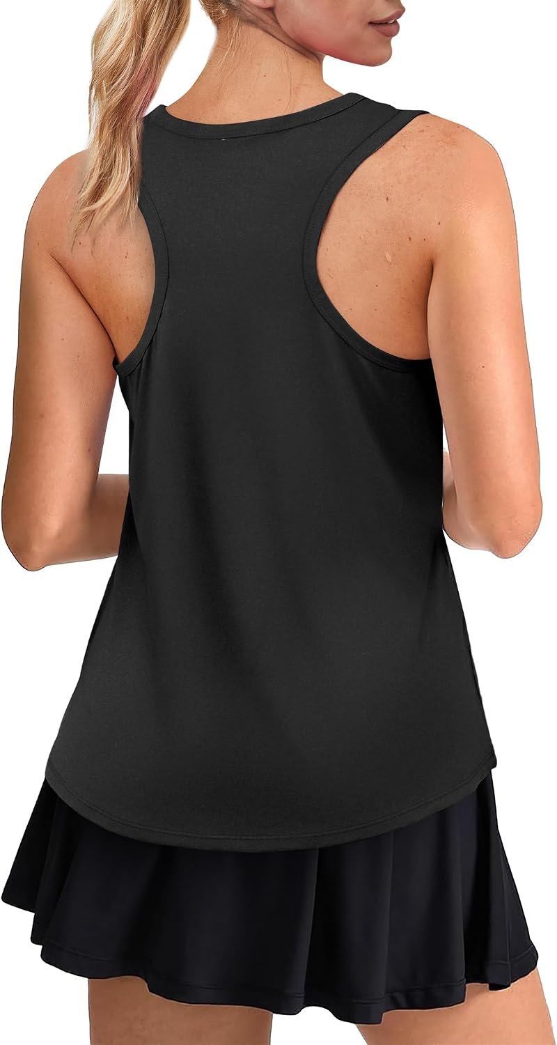 Womens Workout Tops Sleeveless Racerback Lightweight Active Tennis Yoga Shirts Athletic Running Tank Top for Women