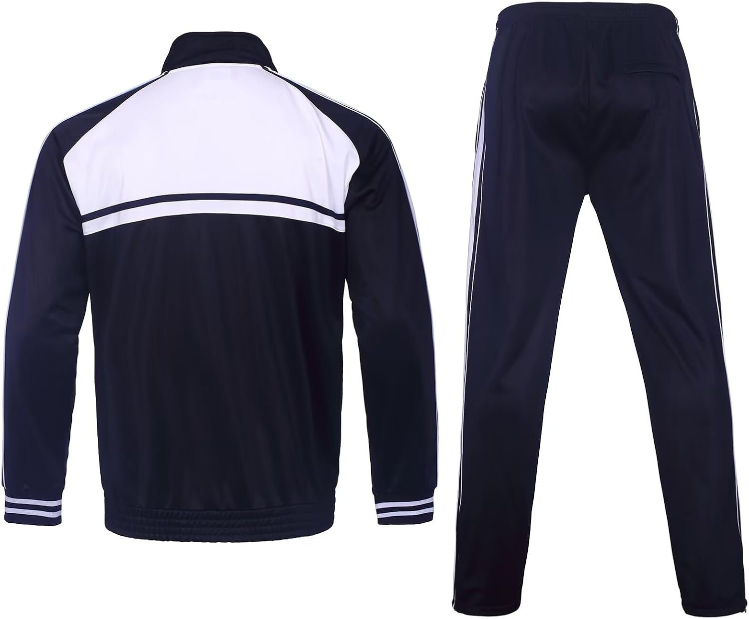 Mens Tracksuit set Classic Striped jogger sweat suit outfit 2 pieces for big tall men outdoor activewear - Image 2