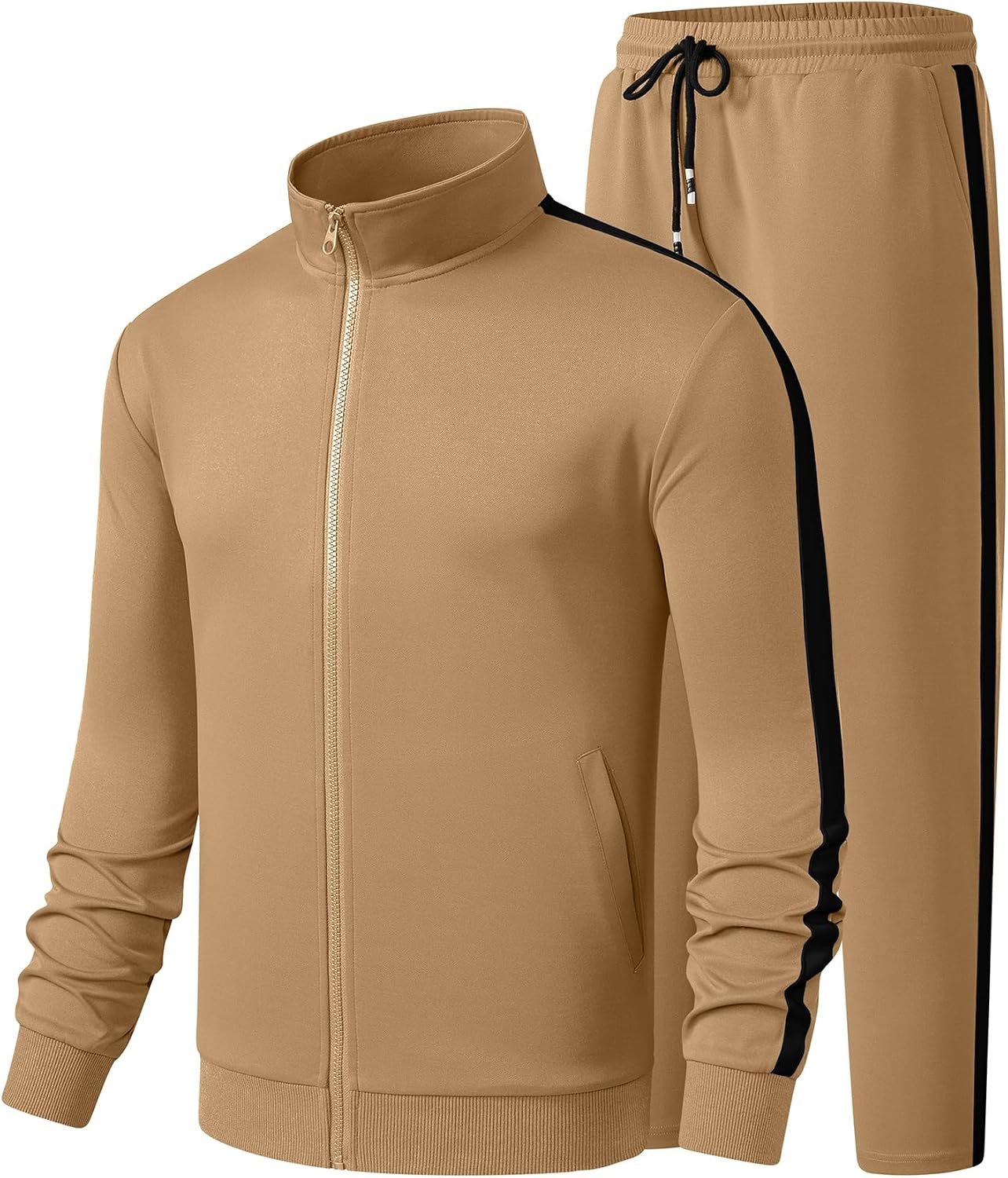 Men's Track Suits 2 Piece Full Zip Sports Outfits Set Sweatshirt and Joggers Sweatpants