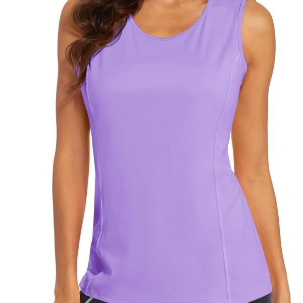 Women's Sleeveless Workout Shirts UPF 80+ Dry Fit Running Wicking Tank Tops Athletic Gym Summer