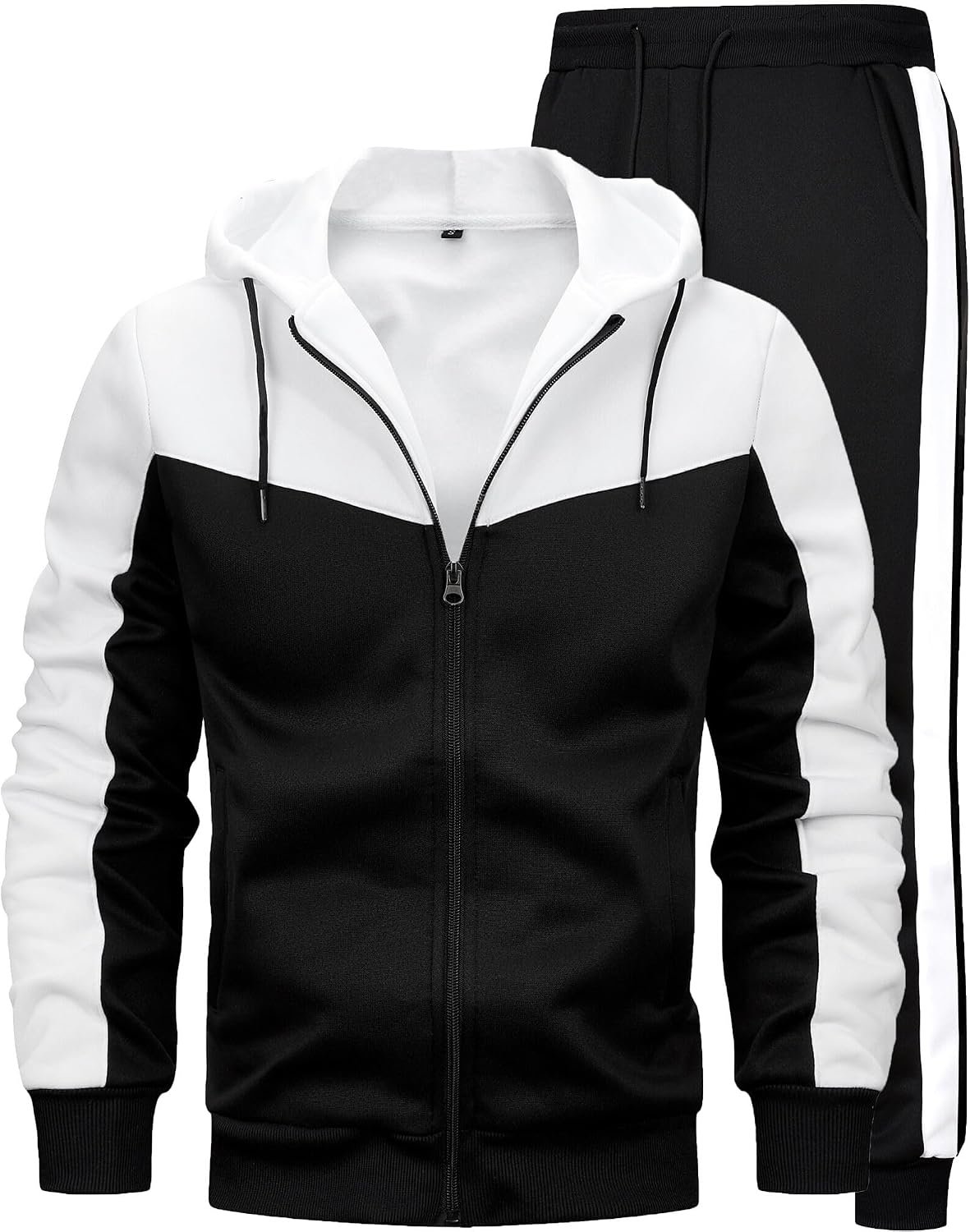 Men's 2 Pieces Tracksuit for Men Full Zip Jogger Sports Suit Gym Training Sweatsuits