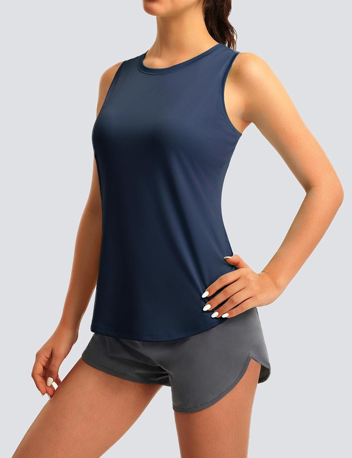 Women's Sleeveless Workout Tops Loose Racerback Tanks Top Lightweight Running Athletic Shirts - Image 2