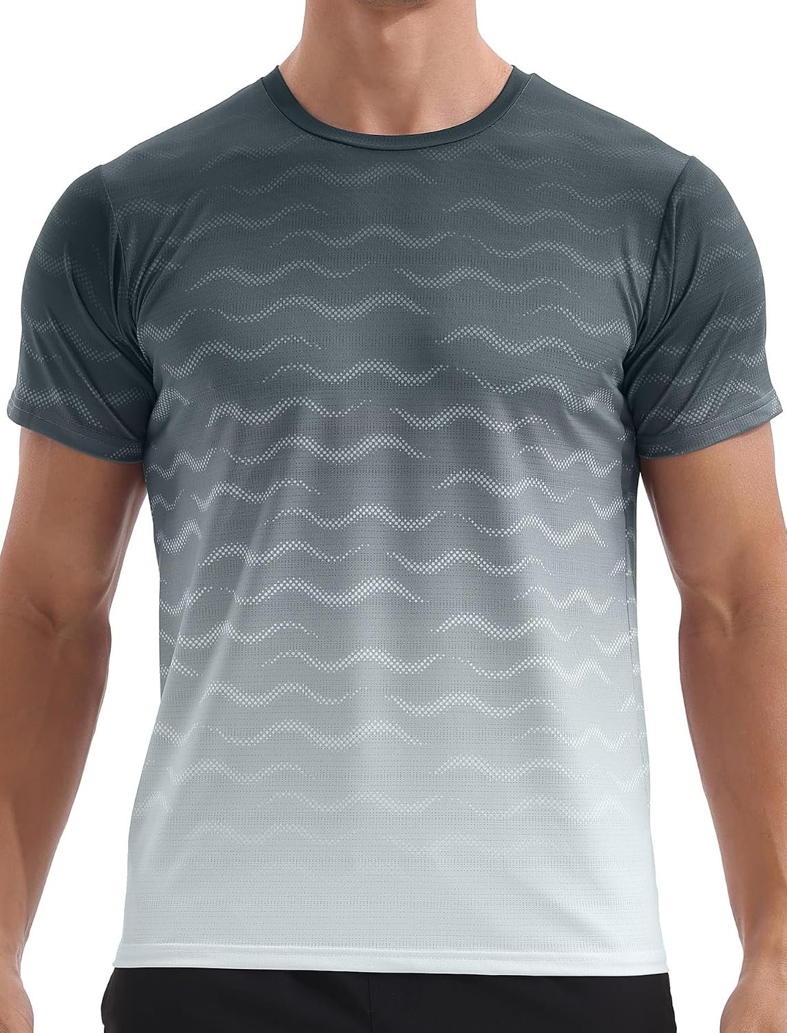 Men's Athletic T-Shirts Quick Dry Running Workout Shirts Short Sleeve Activewear Crew Neck Gym Tee Tops