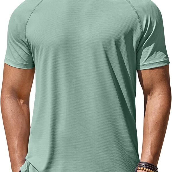 Mens Swim Shirt Short Sleeve UPF 50+ Sun Protection Shirt  Athletic Quick Dry T Shirts